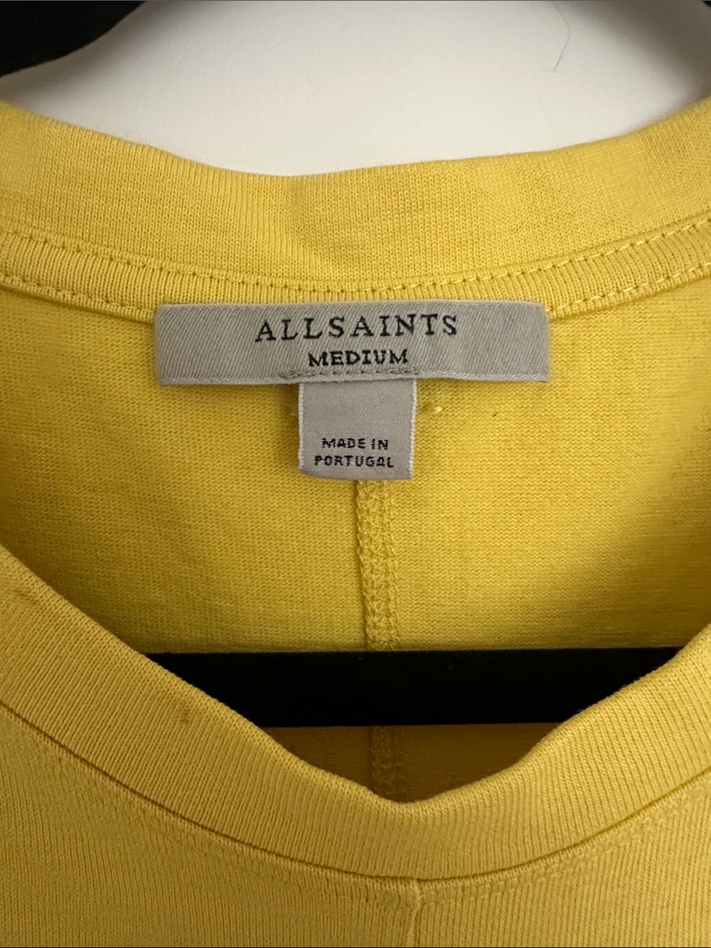 All Saints Lemon Drawstring Ruched Crop Top - Picture 3 of 10